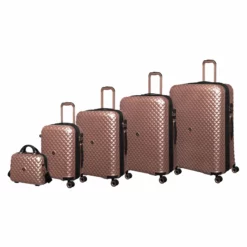 IT Luggage Glitzy - 5pc Set (Metallic Rose Gold)