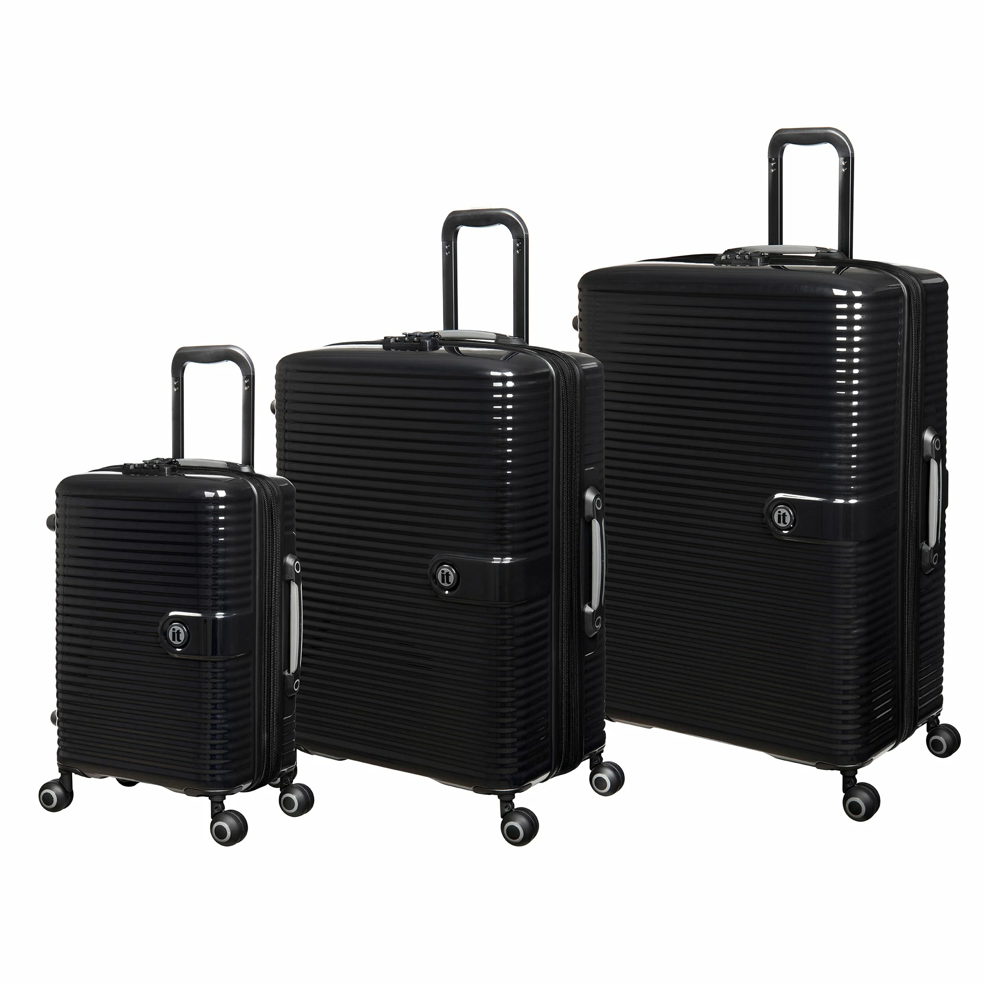 IT Luggage Helixian - 3pc Set (Black) 1 IT Luggage Helixian - 3pc Set (Black)