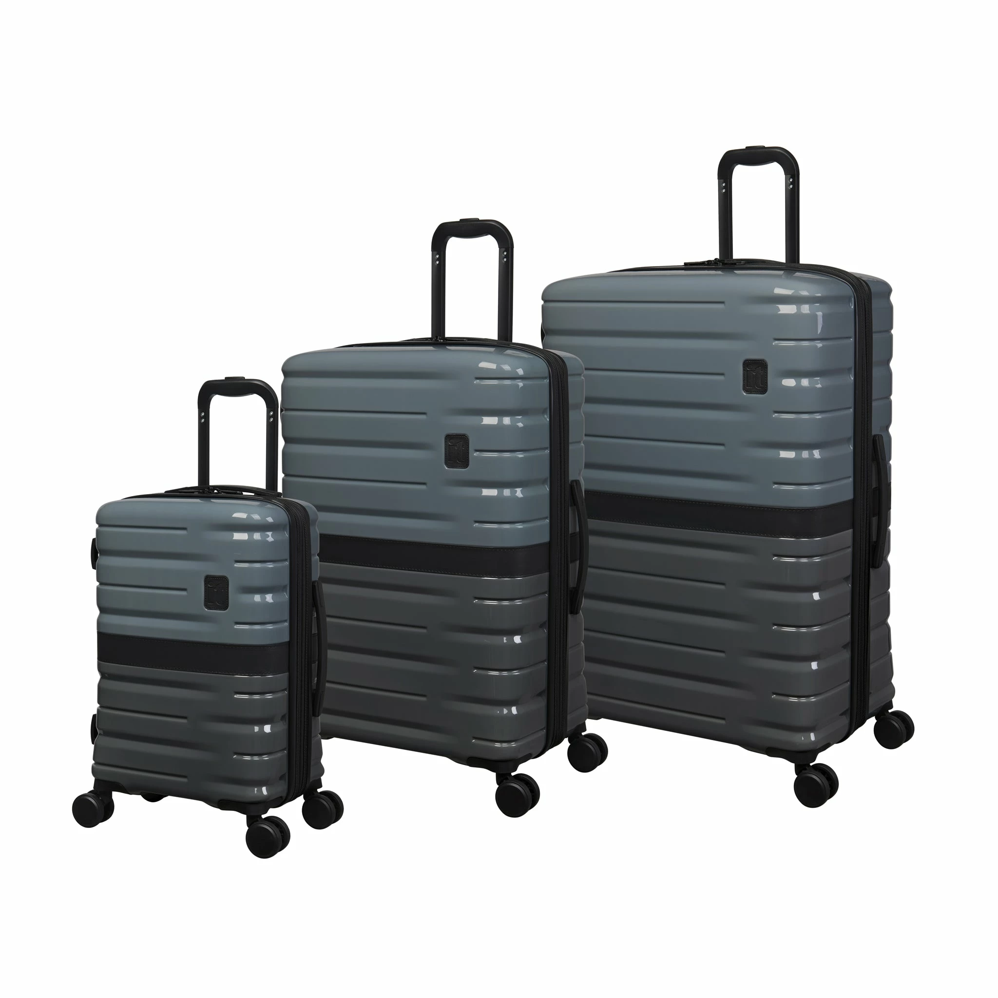 IT Luggage Interfuse - 3pc Set (Lead / Pewter) 1 IT Luggage Interfuse - 3pc Set (Lead / Pewter)