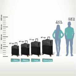 Duo-Tone - Extra Large (Pewter & Black) -IT Luggage Sales Shop Duo Tone Black Relative Size 480ff29a 1b1c 47af a543 e489a951e6ba