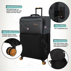 Duo-Tone - Extra Large (Pewter & Black) -IT Luggage Sales Shop Duo Tone XLarge Black Infographic