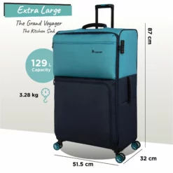 Duo-Tone - Extra Large (Capri Breeze / Dress Blues) -IT Luggage Sales Shop Duo Tone XLarge Capri dims weights