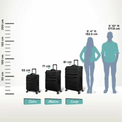 IT Luggage Precursor - Cabin (Black) -IT Luggage Sales Shop Precursor Black Relative Size