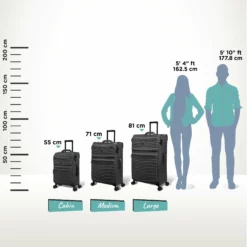 IT Luggage Precursor - Cabin (Charcoal) -IT Luggage Sales Shop Precursor Charcoal Relative Size