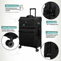 IT Luggage Precursor - Medium Plus (Black) -IT Luggage Sales Shop Precursor Med Black Infographic