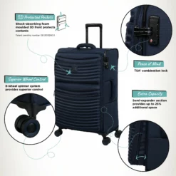 IT Luggage Precursor - Medium Plus (Dress Blues) -IT Luggage Sales Shop Precursor Med Blue Infographic