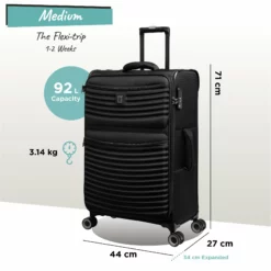 IT Luggage Precursor - Medium Plus (Black) -IT Luggage Sales Shop Precursor Med black dims weights