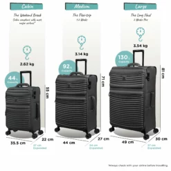 IT Luggage Precursor - Cabin (Charcoal) -IT Luggage Sales Shop Precursor set Charcoal dims weights