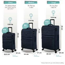 IT Luggage Precursor - Medium Plus (Dress Blues) -IT Luggage Sales Shop Precursor set blue dims weights 46291f8b 9d1c 442d aa87 2587bcaa8bc1
