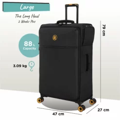 Simultaneous - Large (Black) 19 Simultaneous - Large (Black) -IT Luggage Sales Shop Simultaneous Large Blk dims weights
