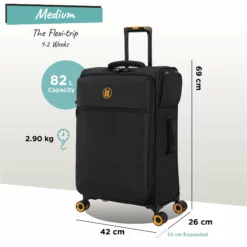 Simultaneous - Medium (Black) -IT Luggage Sales Shop Simultaneous Med Blk dims weights