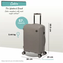 IT Luggage Spontaneous - Cabin (Feather Grey) -IT Luggage Sales Shop Spontaneous Cabin Feather dims weights