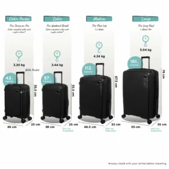 IT Luggage Spontaneous - Large (Black) -IT Luggage Sales Shop Spontaneous Full set blk dims weights