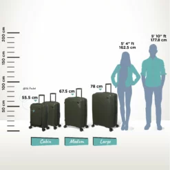 IT Luggage Spontaneous - Large (Olive Night) -IT Luggage Sales Shop Spontaneous Full set olive Relative Size