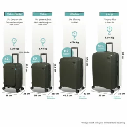 IT Luggage Spontaneous - Medium Plus (Olive Night) -IT Luggage Sales Shop Spontaneous Full set olive dims weights a339d30c 5601 4b09 8e0f 0b5cbea125e0