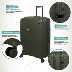 IT Luggage Spontaneous II - 3pc Set (Olive Night) -IT Luggage Sales Shop Spontaneous Large Olive Infographic 42974ea7 d281 4489 8e36 61db14d741c0