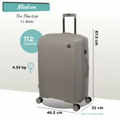 IT Luggage Spontaneous - Medium Plus (Feather Grey) -IT Luggage Sales Shop Spontaneous Med Feather dims weights