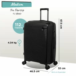 IT Luggage Spontaneous - Medium Plus (Black) -IT Luggage Sales Shop Spontaneous Med blk dims weights