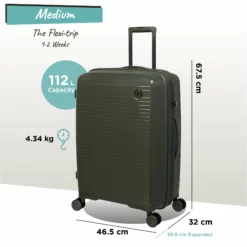 IT Luggage Spontaneous - Medium Plus (Olive Night) -IT Luggage Sales Shop Spontaneous Med olive dims weights