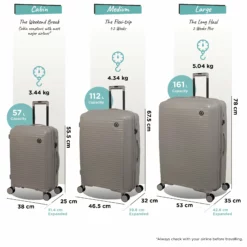 IT Luggage Spontaneous - Cabin (Feather Grey) -IT Luggage Sales Shop Spontaneous Set Feather dims weights 06e679c7 c687 43fa b9a4 94a66b0ad886