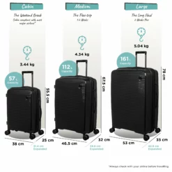 IT Luggage Spontaneous - Cabin (Black) -IT Luggage Sales Shop Spontaneous Set blk dims weights 40013629 2ec6 4853 8376 955779888cdc