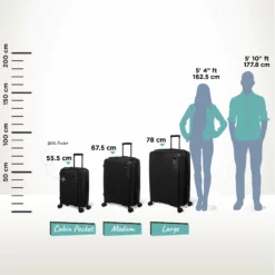 IT Luggage Spontaneous II - Cabin With Pocket (Black) -IT Luggage Sales Shop Spontaneous set Pocket Blk Relative Size 62cef3bf e6fa 4598 981f 2fd744102791
