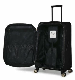 Ted Baker Albany Eco Soft Side 4-Wheel 69cm Medium Suitcase -IT Luggage Sales Shop TBW7002 001 Ted Baker Albany Eco Black Medium Case 3